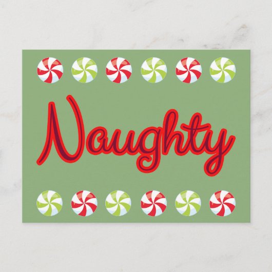 Naughty Script mit Weihnachtscreme Feiertagspostkarte (Vorderseite)