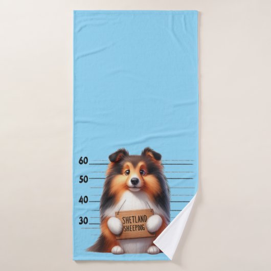 Naughty Shetland Sheepdog Badehandtuch (Badehandtuch)