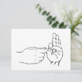 Naughty Sign Language  Dankeskarte (Stehend Vorderseite)