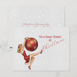 Naughty Sister Christmas Card Feiertagskarte