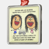 Naughty Sisters Silbernes Ornament (Links)