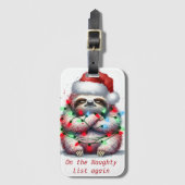 Naughty Sloth Custom words Gepäckanhänger (Vorderseite Vertikal)