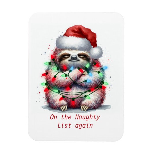 Naughty Sloth Custom words Magnet (Vertikal)