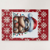 Naughty Sloth in den Weihnachtsbeleuchtung geknall Puzzle (Horizontal)