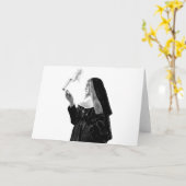 Naughty Smoking Nun Karte (Gelbe Blume)