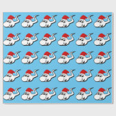 Naughty Sperma mit Weihnachtsmannmütze Geschenkpapier (Flach)