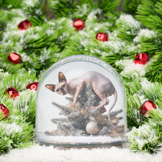 Naughty Sphynx Weihnachtskatze Snow Globe Schneekugeln (Weihnachten)