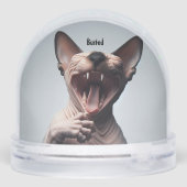 Naughty Sphynx Weihnachtskatze Snow Globe Schneekugeln (Rückseite)