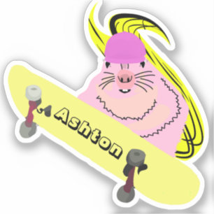 Naughty Squirrel #1001 Individuelle Name Skate Aufkleber