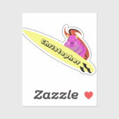 Naughty Squirrel #1007 Surfing Aufkleber (Blatt)