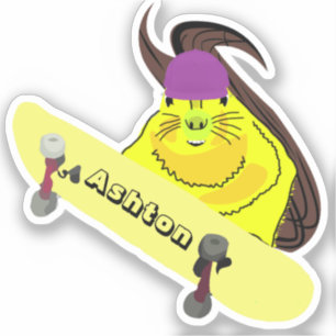 Naughty Squirrel #1029 Individuelle Name Skate Aufkleber