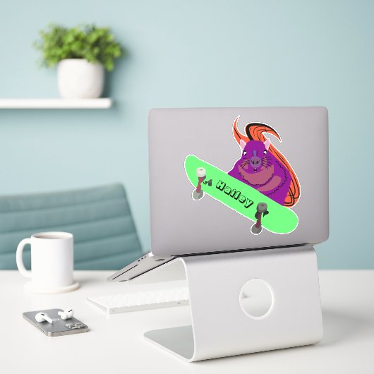 Naughty Squirrel #188 Hailey Skateboarding Aufkleber (Laptop auf Schreibtisch)