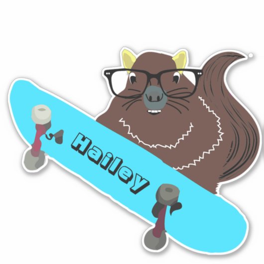 Naughty Squirrel #218 Hailey Skateboarding Aufkleber (Vorderseite)