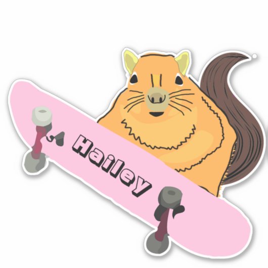 Naughty Squirrel #223 Hailey Skateboarding Aufkleber (Vorderseite)