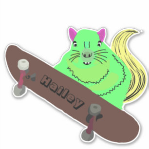 Naughty Squirrel #261 Hailey Skateboarding Aufkleber