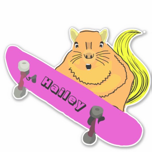 Naughty Squirrel #269 Hailey Skateboarding Aufkleber (Vorderseite)