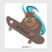 Naughty Squirrel #281 Hailey Skateboarding Aufkleber (Blatt)