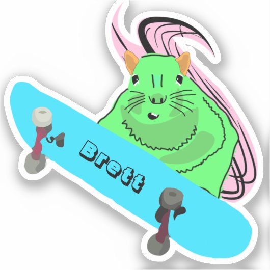 Naughty Squirrel #497 Brett Skateboarding Aufkleber (Vorderseite)