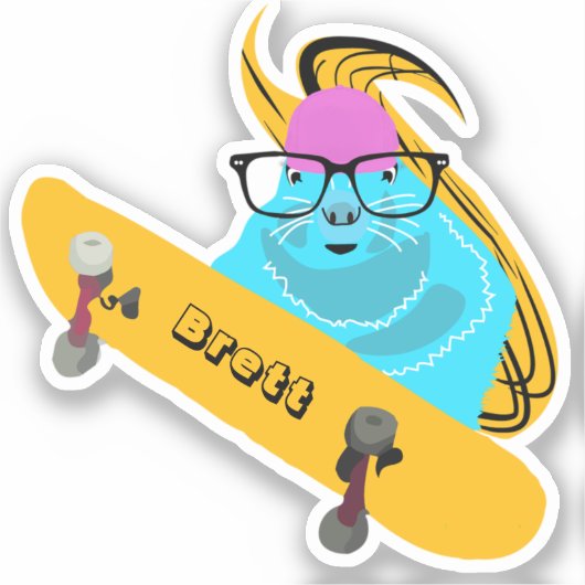 Naughty Squirrel #703 Brett Skateboarding Aufkleber (Vorderseite)