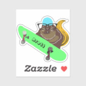 Naughty Squirrel #837 Brett Skateboarding Aufkleber (Blatt)