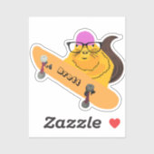 Naughty Squirrel #886 Brett Skateboarding Aufkleber (Blatt)