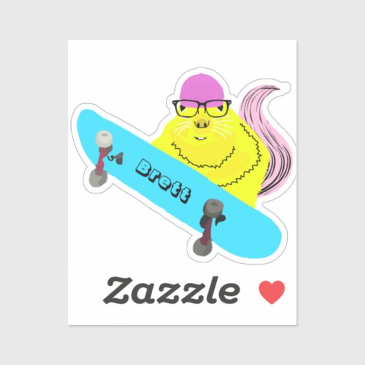 Naughty Squirrel #893 Brett Skateboarding Aufkleber (Blatt)