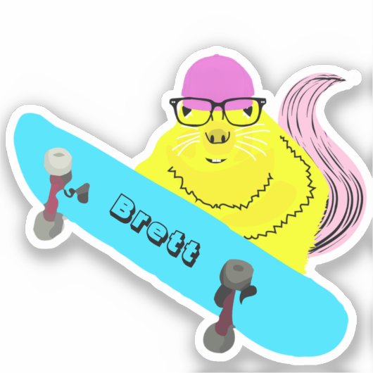 Naughty Squirrel #893 Brett Skateboarding Aufkleber (Vorderseite)