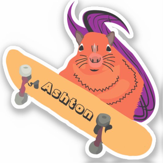 Naughty Squirrel #952 Individuelle Name Skate Aufkleber (Vorderseite)