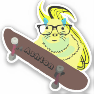 Naughty Squirrel #962 Individuelle Name Skate Aufkleber