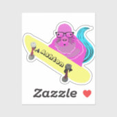 Naughty Squirrel #963 Individuelle Name Skate Aufkleber (Blatt)