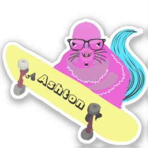 Naughty Squirrel #963 Individuelle Name Skate Aufkleber