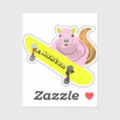 Naughty Squirrel #968 Individuelle Name Skate Aufkleber (Blatt)
