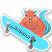 Naughty Squirrel #974 Individuelle Name Skate Aufkleber (Vorderseite)