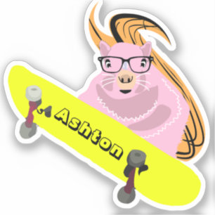 Naughty Squirrel #975 Individuelle Name Skate Aufkleber