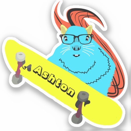 Naughty Squirrel #977 Individuelle Name Skate Aufkleber (Vorderseite)