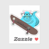 Naughty Squirrel #985 Individuelle Name Skate Aufkleber (Blatt)