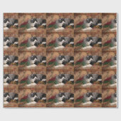 Naughty tuxedo kitty Weihnachten Geschenkpapier (Flach)