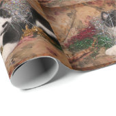 Naughty tuxedo kitty Weihnachten Geschenkpapier (Rolleneckpunkt)