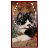 Naughty tuxedo kitty Weihnachten Kleine Geschenktüte (Rückseite)