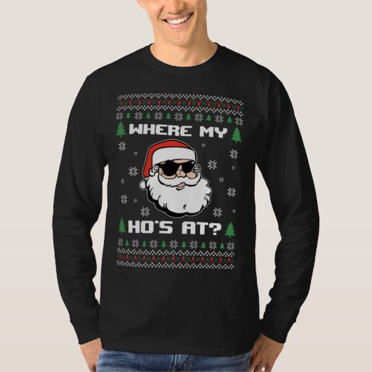 Naughty Ugly Weihnachts Sweater Funny Adult Wo ist T-Shirt (Vorderseite)