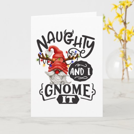 Naughty und ich werden es Weihnachtsbummel Karte (Gelbe Blume)