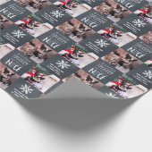 Naughty und Nice | Benutzerdefiniertes 2-Foto-Haus Geschenkpapier (Ecke)