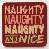 Naughty und Nice Custom Untersetzer (Vorderseite)