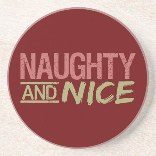 Naughty und Nice Custom Untersetzer (Vorne)