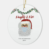 Naughty und Nice Funny Funny Weihnachten Keramik Ornament (Links)