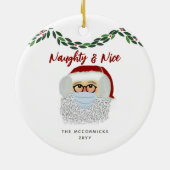 Naughty und Nice Funny Funny Weihnachten Keramik Ornament (Hinten)