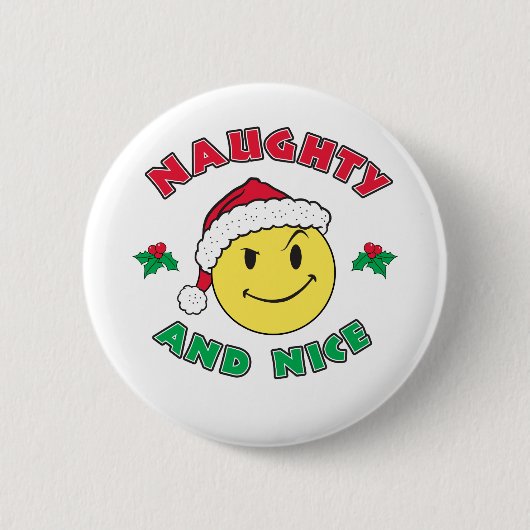 Naughty und Nice - Happy Face Button (Vorderseite)