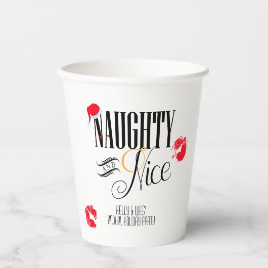 Naughty und Nice Holiday Paper Cup Pappbecher (Vorderseite)