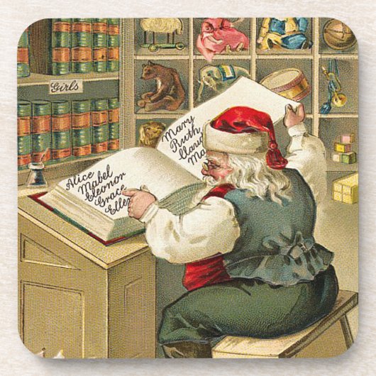 Naughty und Nice List Set der Cork Untersetzer (Vorderseite)