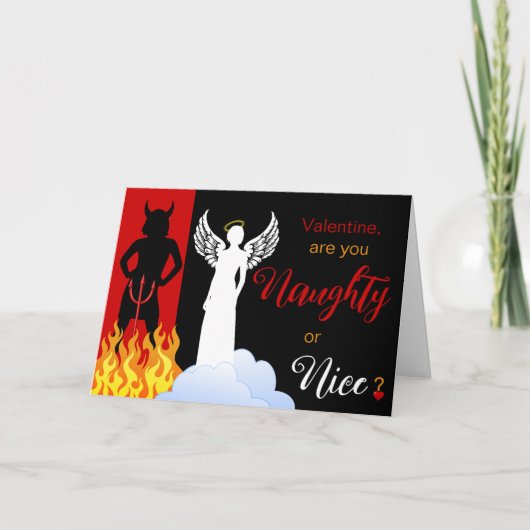 Naughty und Nice Valentine Karte (Vorderseite)